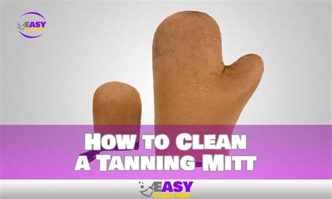 cleaning a tanning mitt.